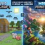 Split view of original Minecraft block graphics next to modern updated graphics.