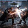 A male game character executing a perfect parry strike on an enemy.